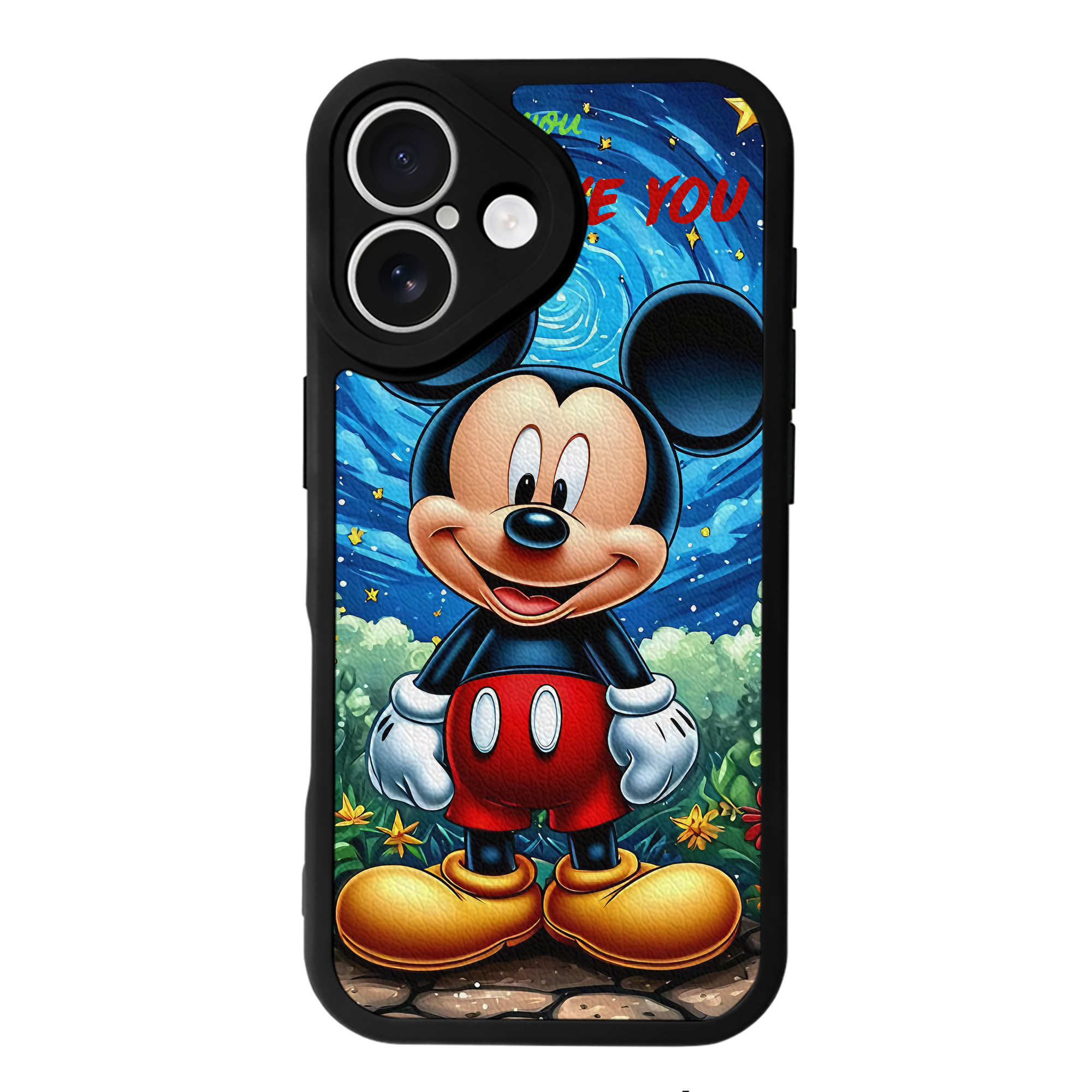 （画像用） ミッキーマウス Mickey Mouse 【iPhone 16シリーズ対応】シリコンスマホケース（レザー調） 材質：シリコン